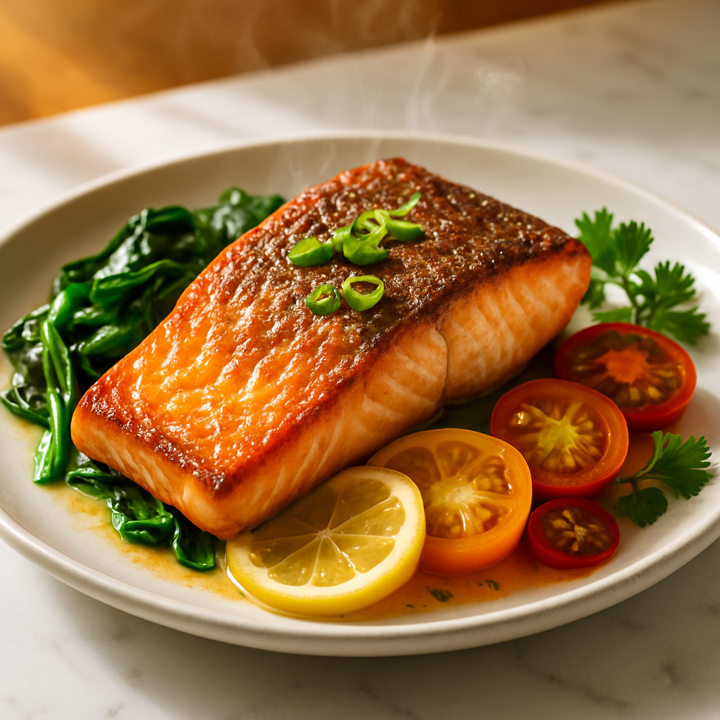 Crispy Pan Seared Salmon
