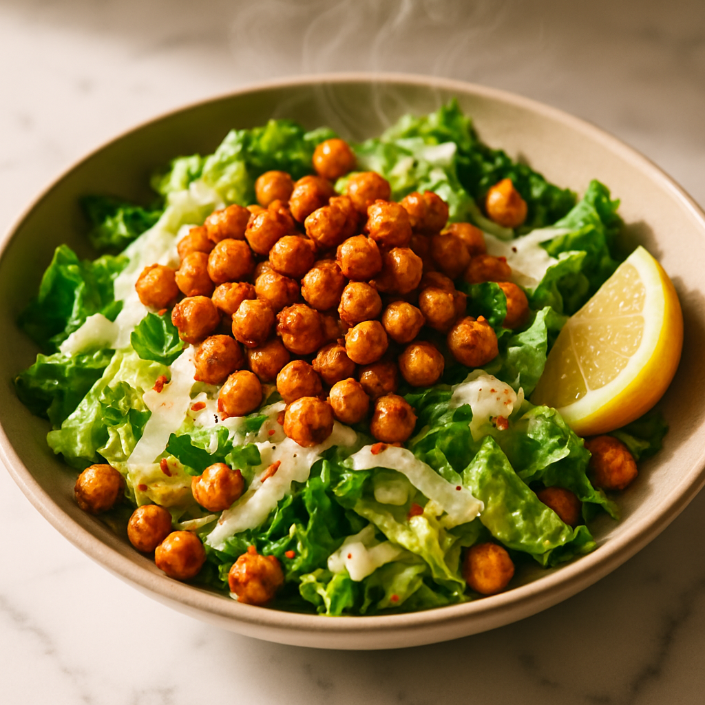 Crispy Roasted Chickpea Caesar Salad