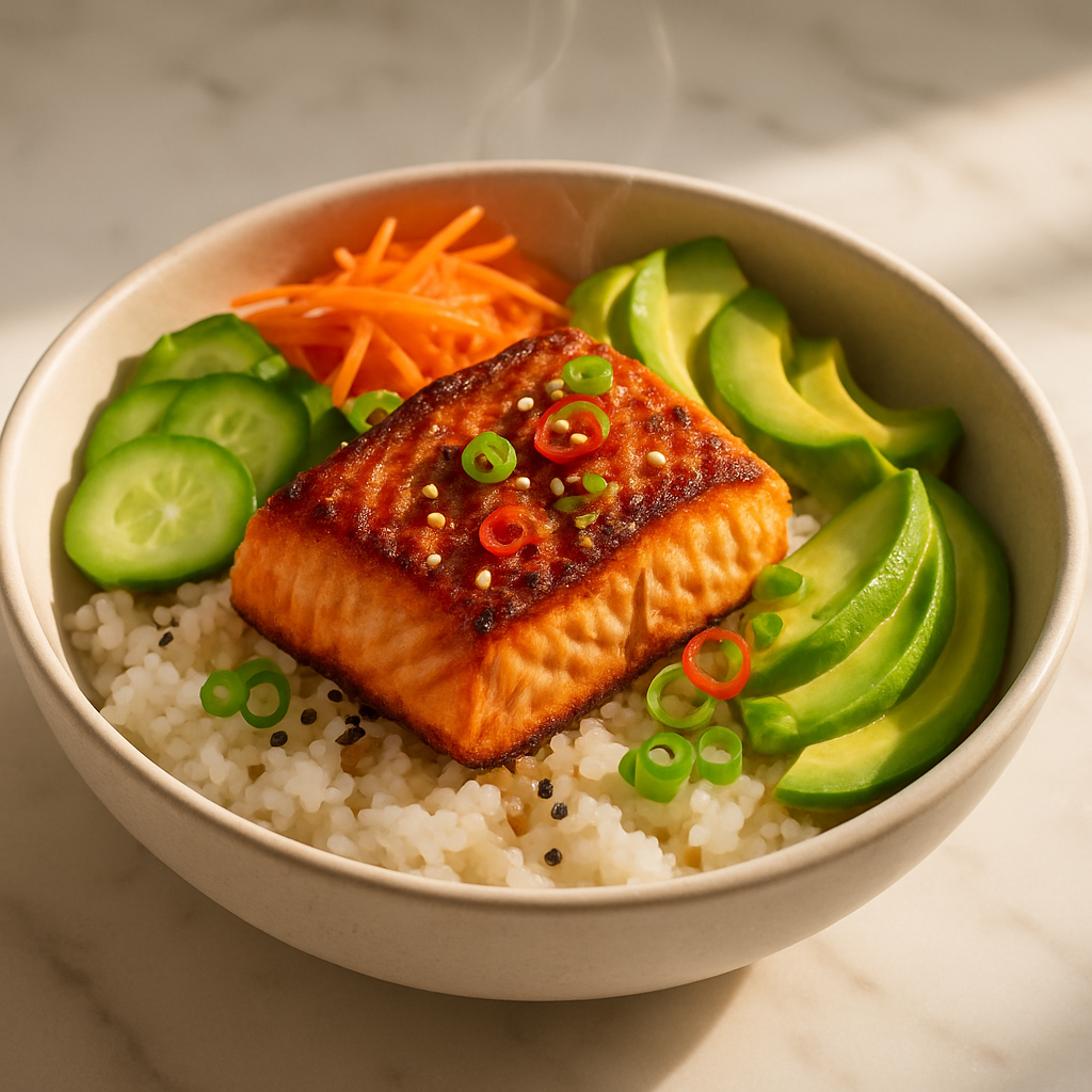 Crispy Salmon Rice Bowl