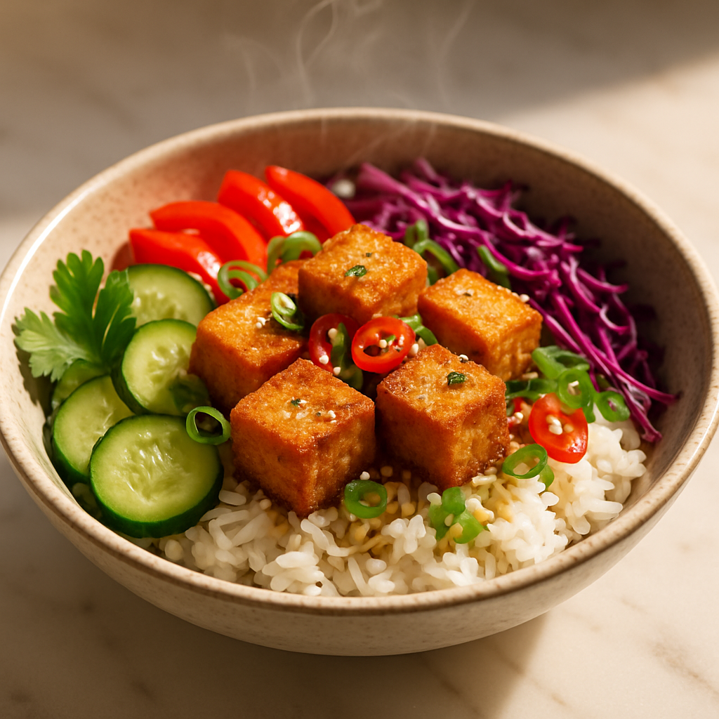 Crispy Tofu Rice Bowl