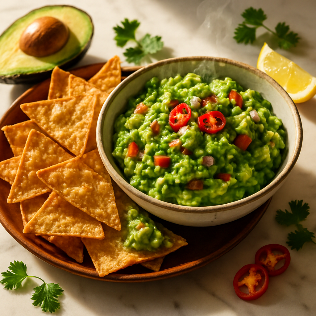Crispy Tortilla Chips and Guacamole