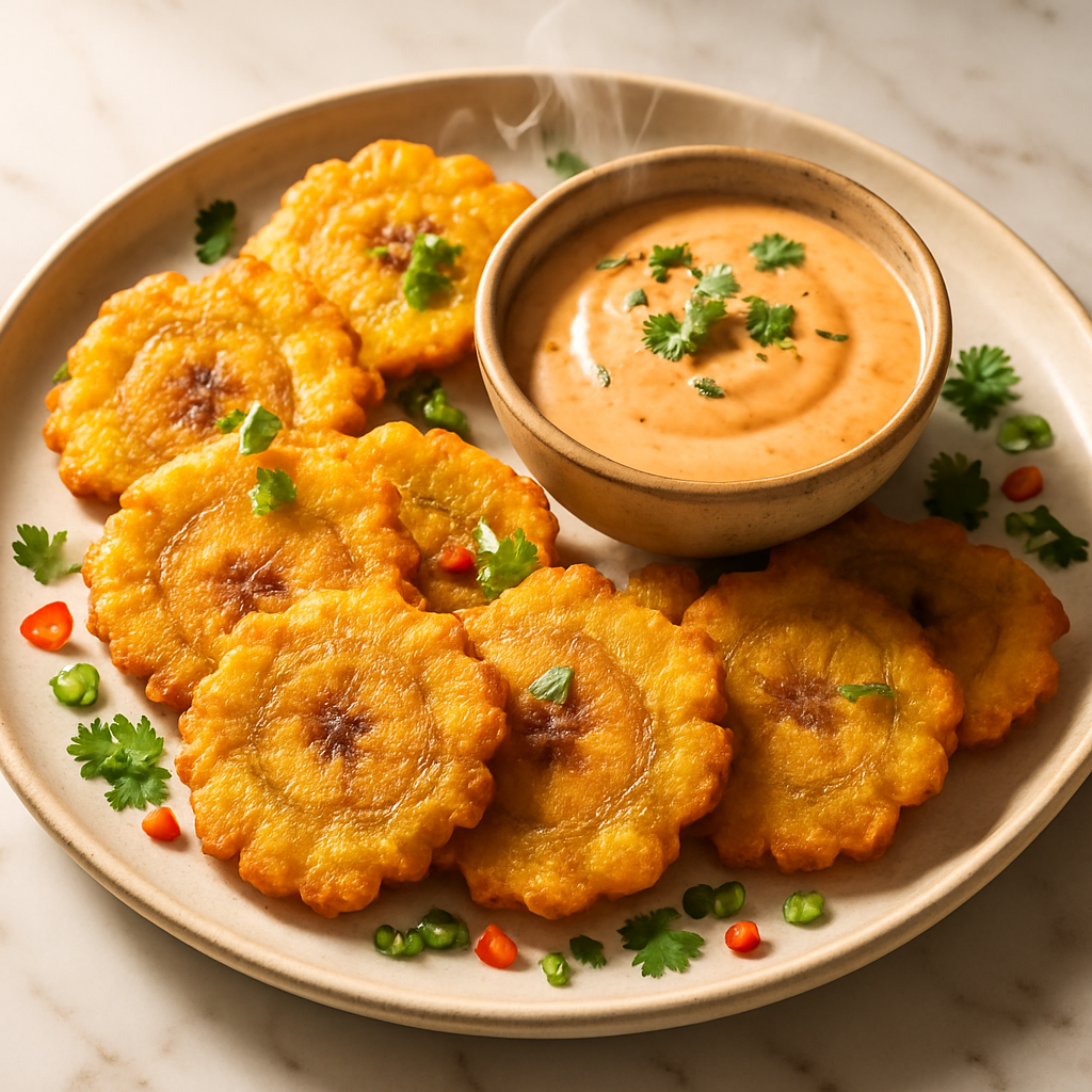 Crispy Tostones with Dipping Sauce
