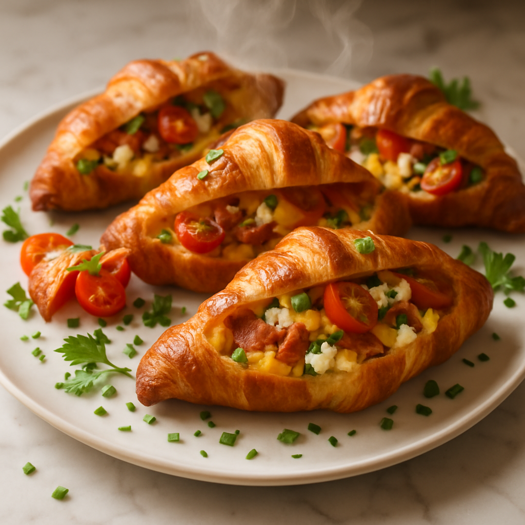 Croissant Breakfast Boats