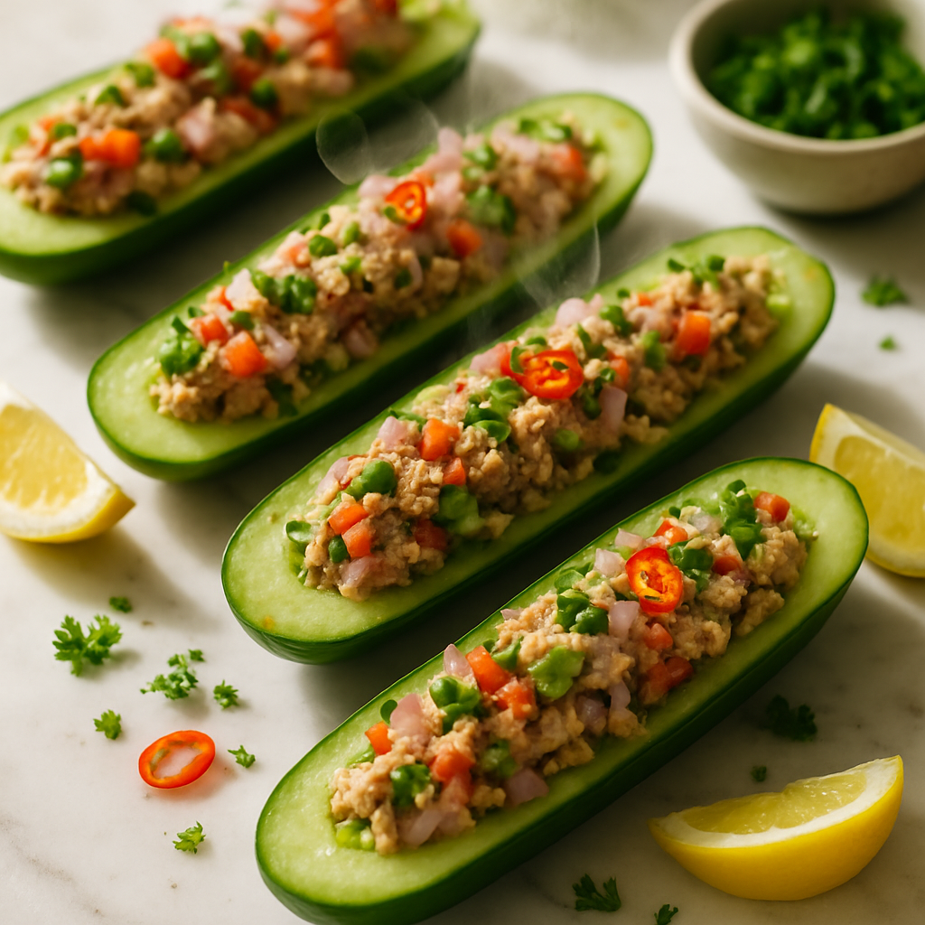 Cucumber Tuna Salad Boats