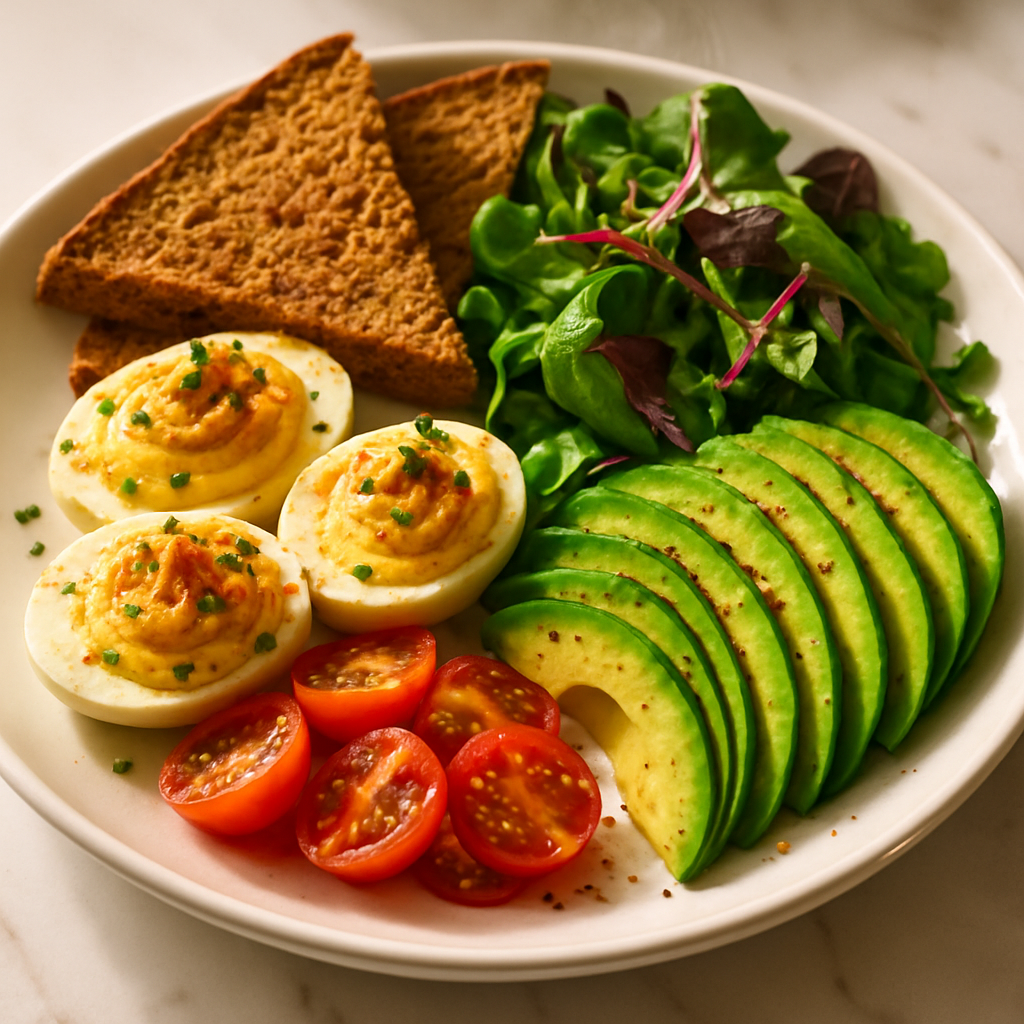 Deviled Egg and Avocado Breakfast Plate