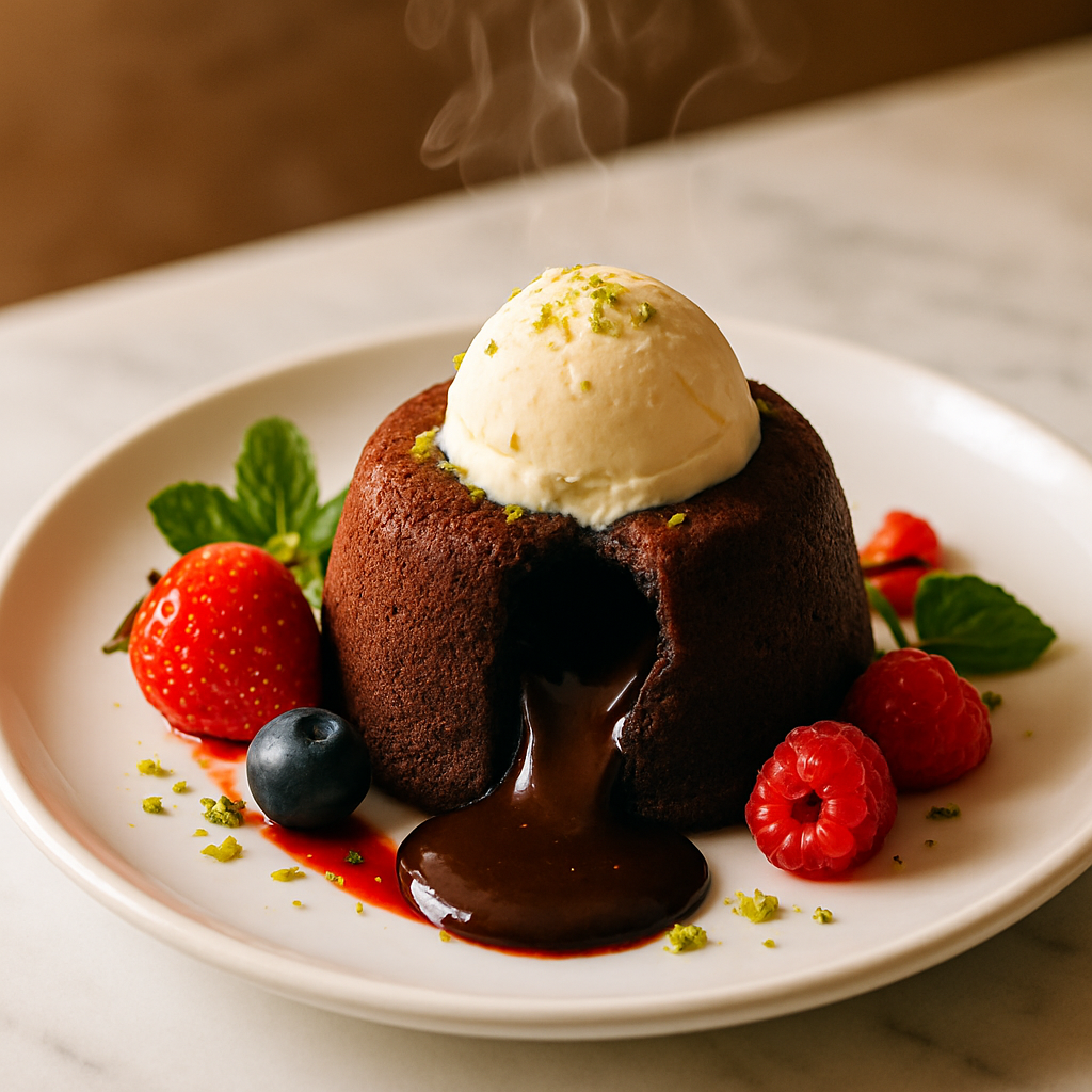 Dubai Chocolate Lava Cake