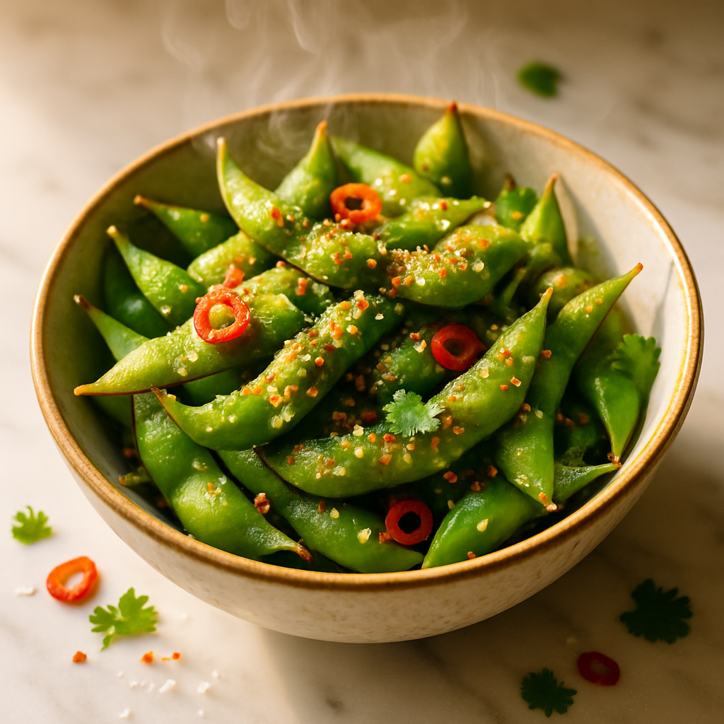 Edamame with Sea Salt and Chili
