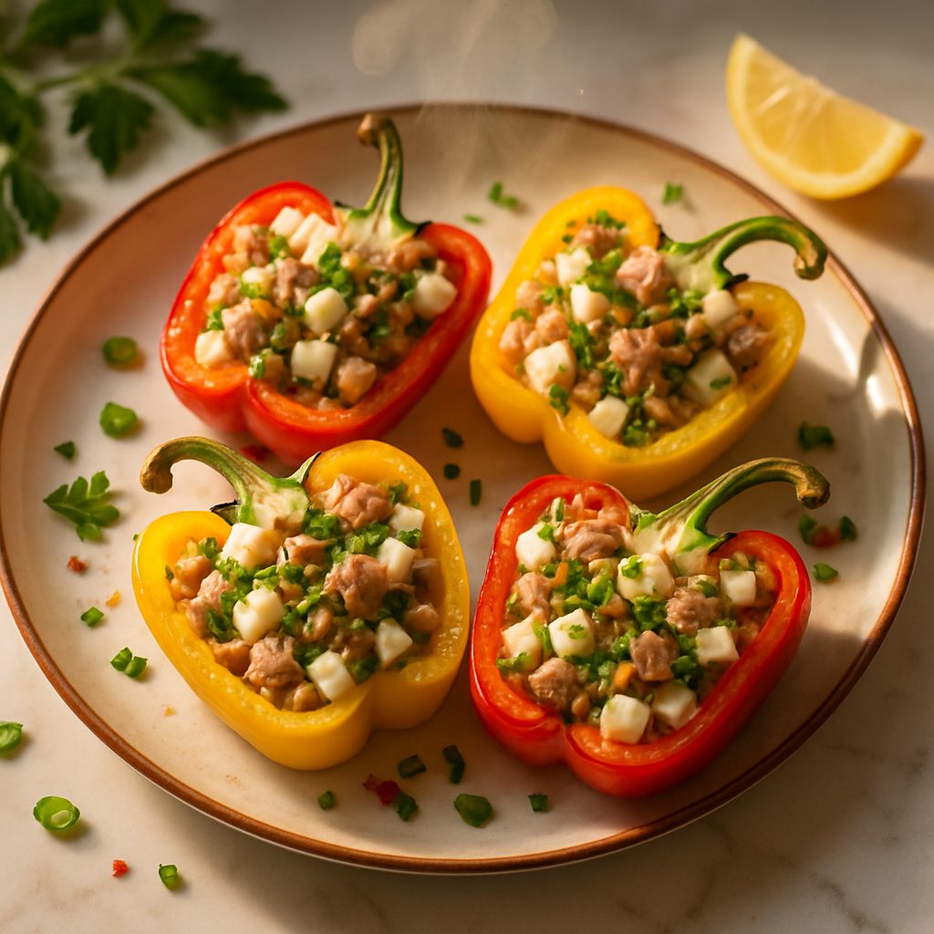 Egg White and Tuna Stuffed Bell Peppers