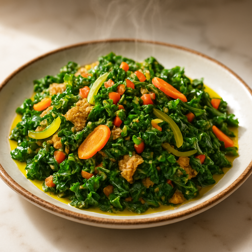 Ethiopian Gomen Firfir Kale Salad