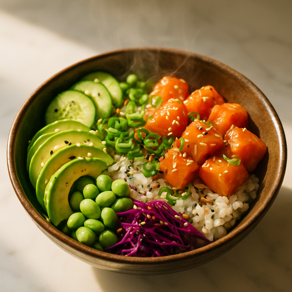 Exam Week Salmon Avocado Poke Bowl