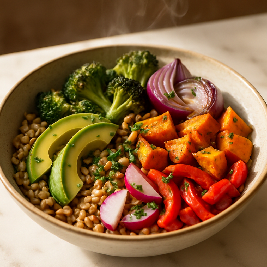 Farro and Roasted Vegetable Grain Bowl