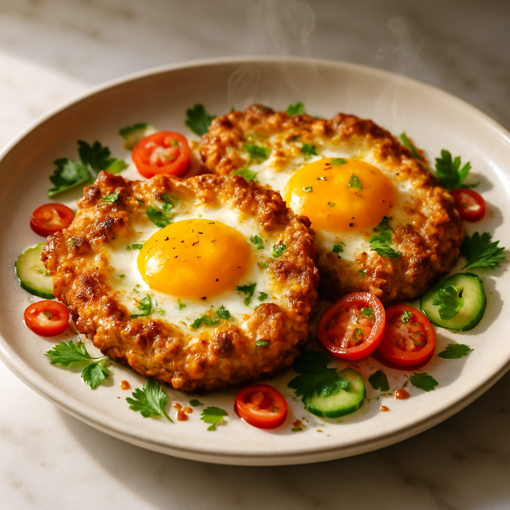 Feta Crusted Fried Eggs