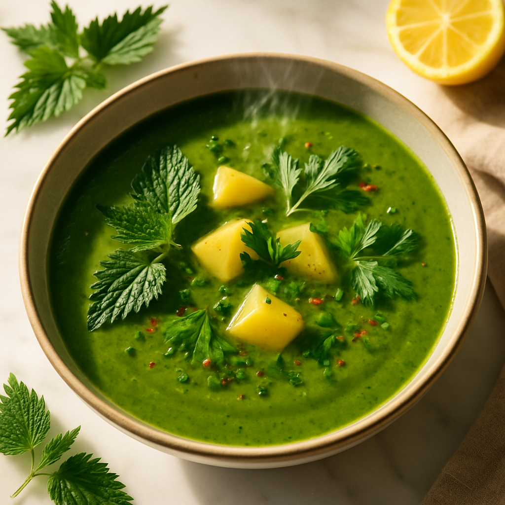Foraged Nettle and Potato Soup