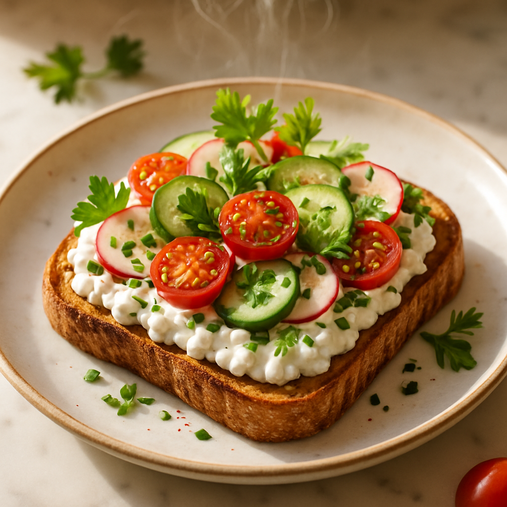 Garden Herb Cottage Cheese Toast
