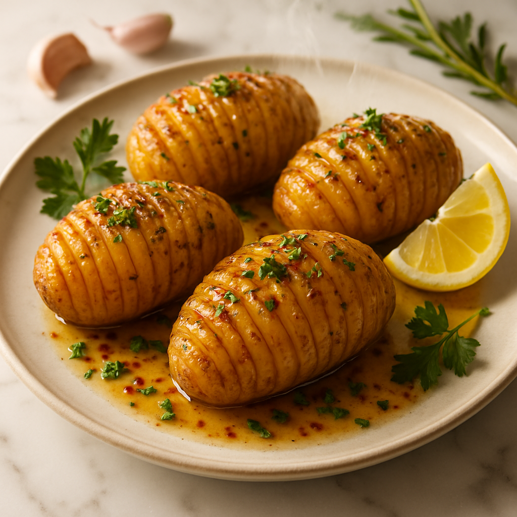 Garlic Butter Accordion Potatoes