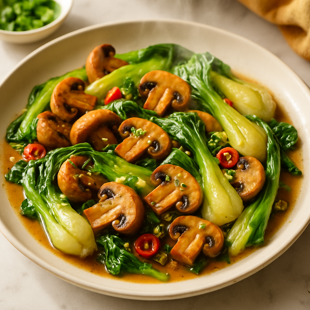 Garlic Butter Mushroom and Bok Choy Stir Fry