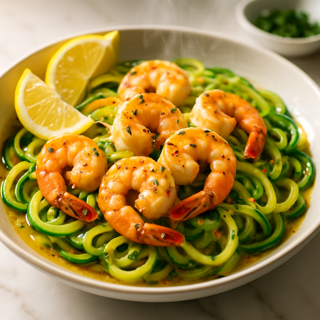 Garlic Butter Shrimp with Zucchini Noodles