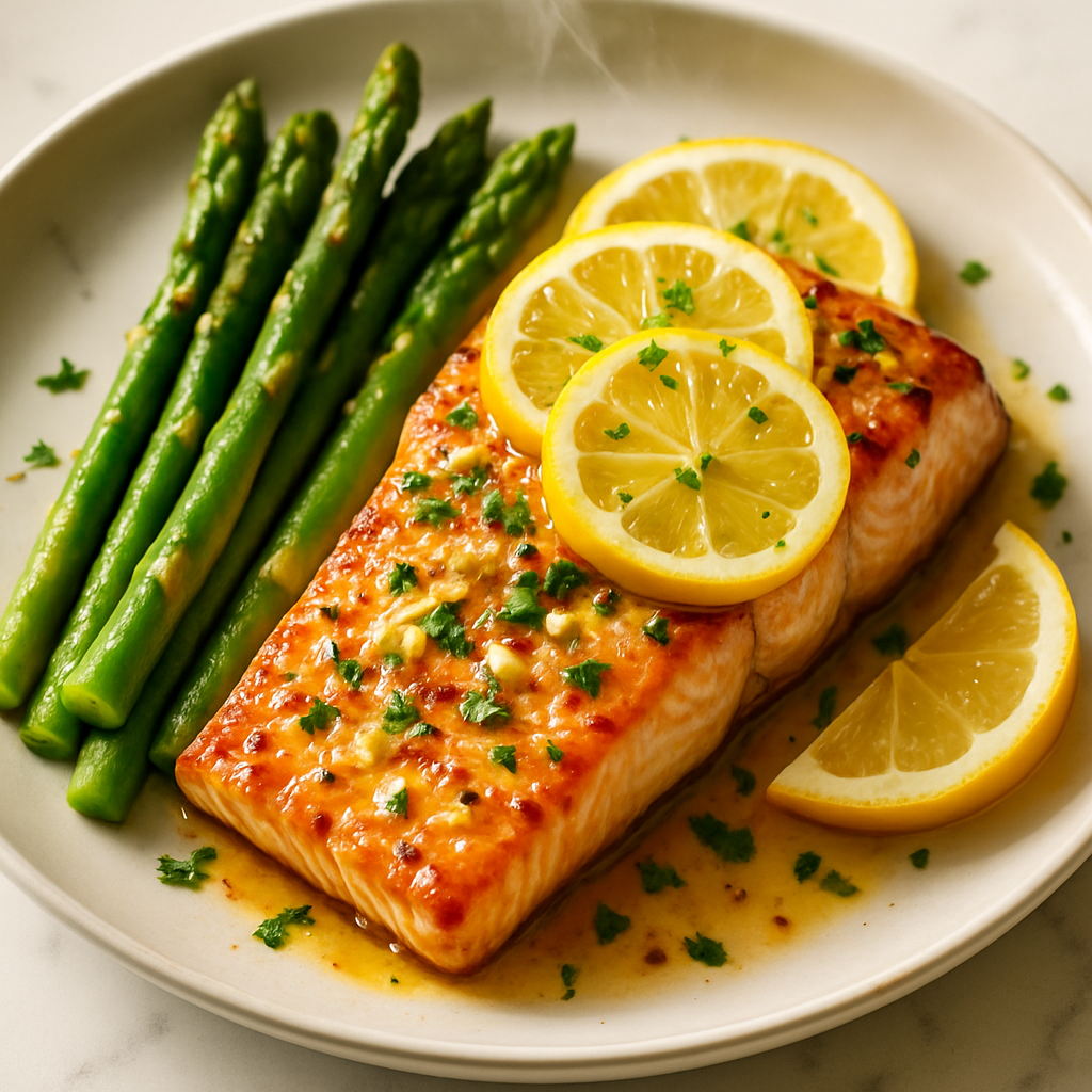 Garlic Lemon Salmon with Asparagus
