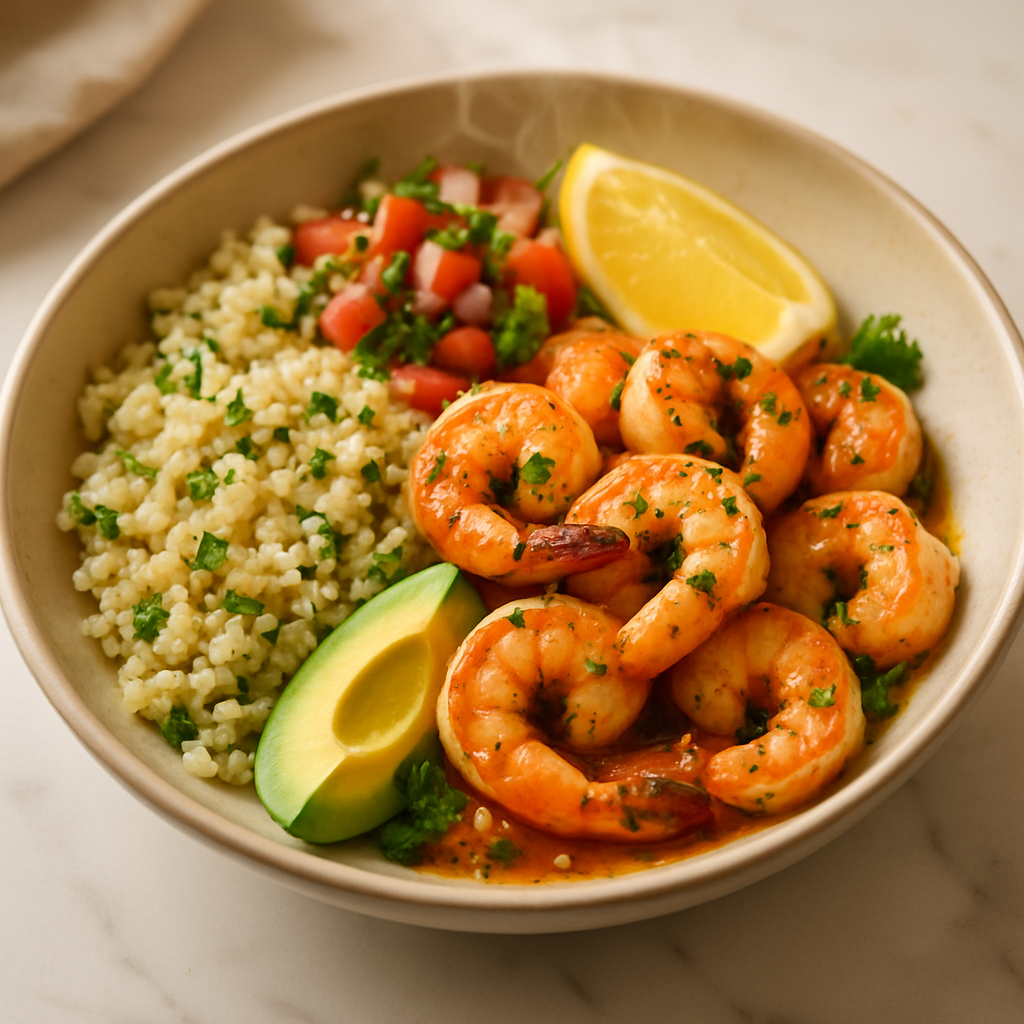 Garlic Shrimp and Cauliflower Rice Bowl