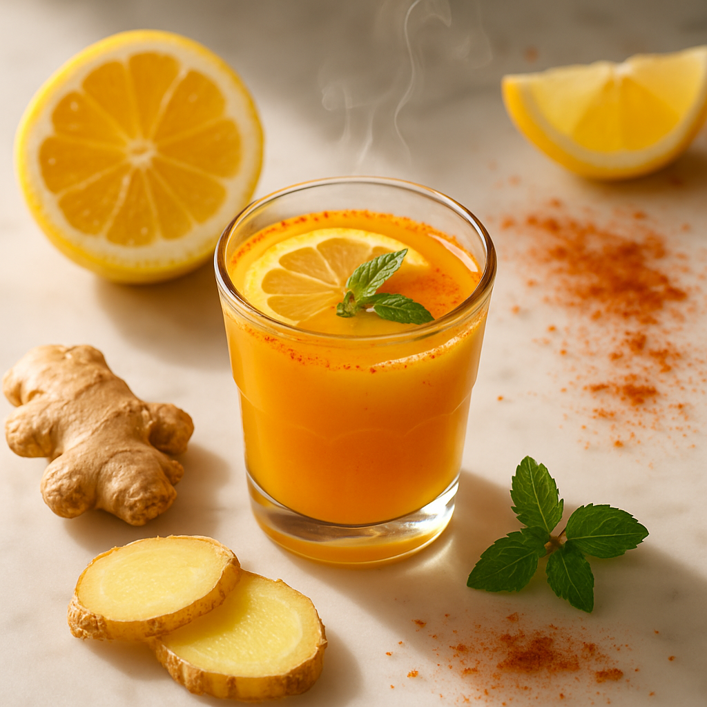 Ginger Lemon Cayenne Morning Detox Shot
