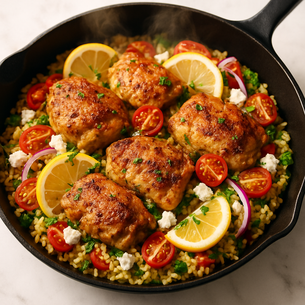 Greek Chicken Rice Skillet