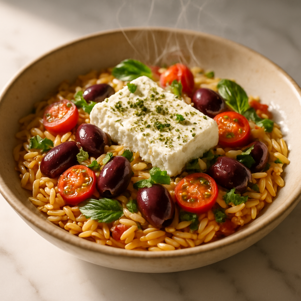 Greek Feta Olive Orzo