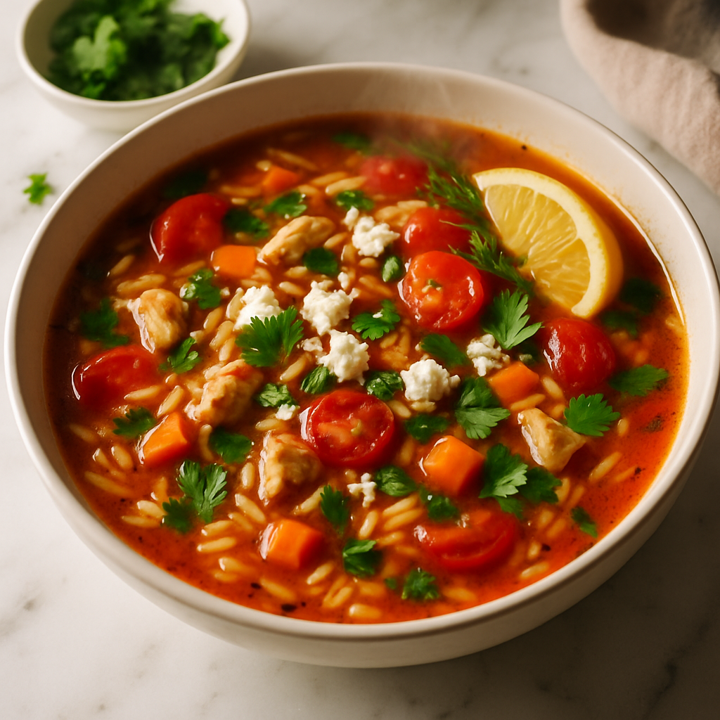Greek Kritharaki Pasta Soup