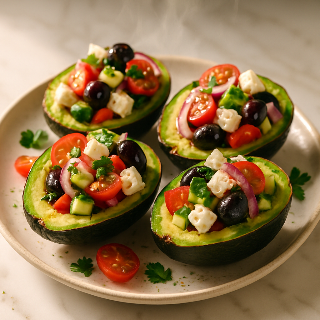 Greek Salad Stuffed Avocado
