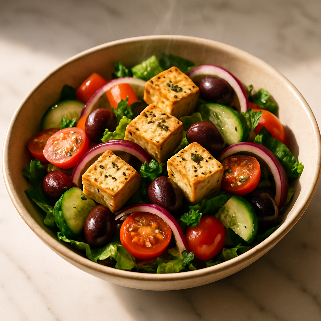 Greek Salad with Tofu Feta