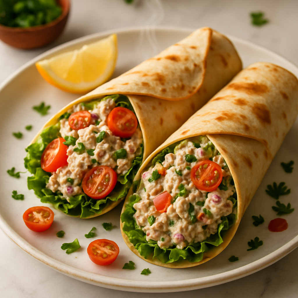 Greek Yogurt Tuna Salad Wraps