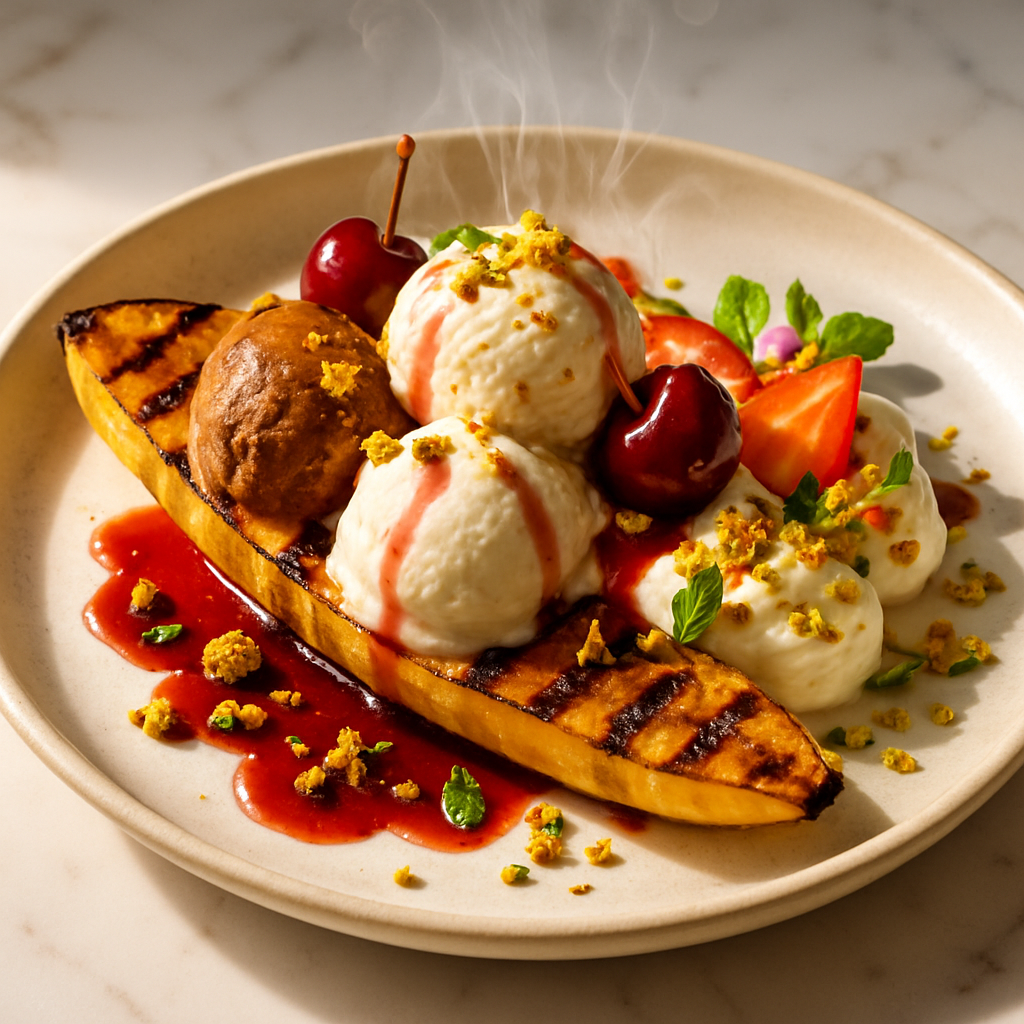 Grilled Banana Split