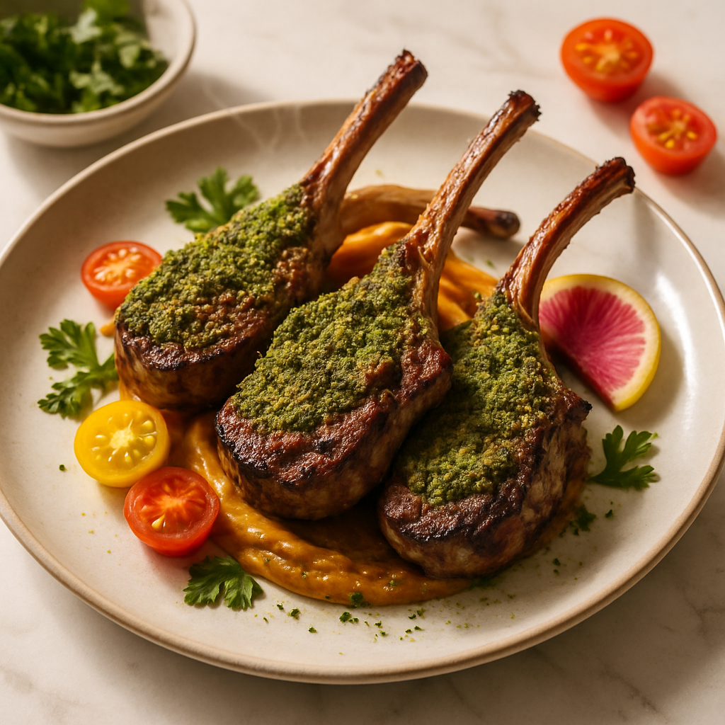 Grilled Lamb Chops with Herb Crust