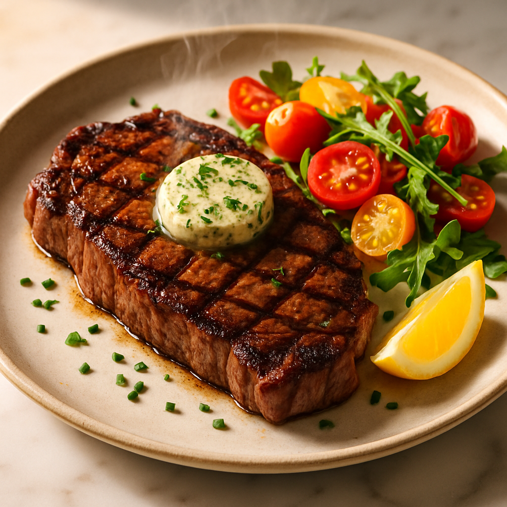 Grilled Sirloin Steak with Herb Butter