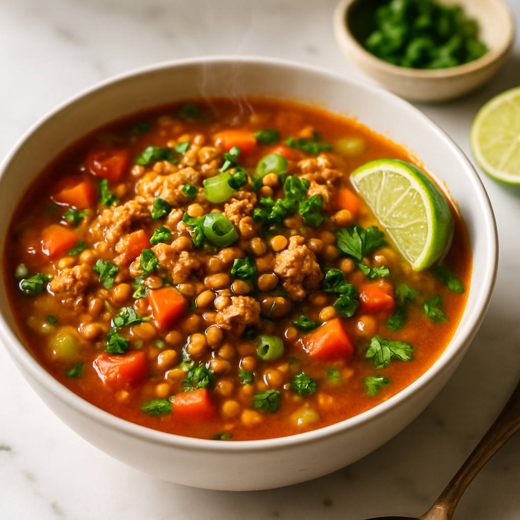Ground Turkey Lentil Soup