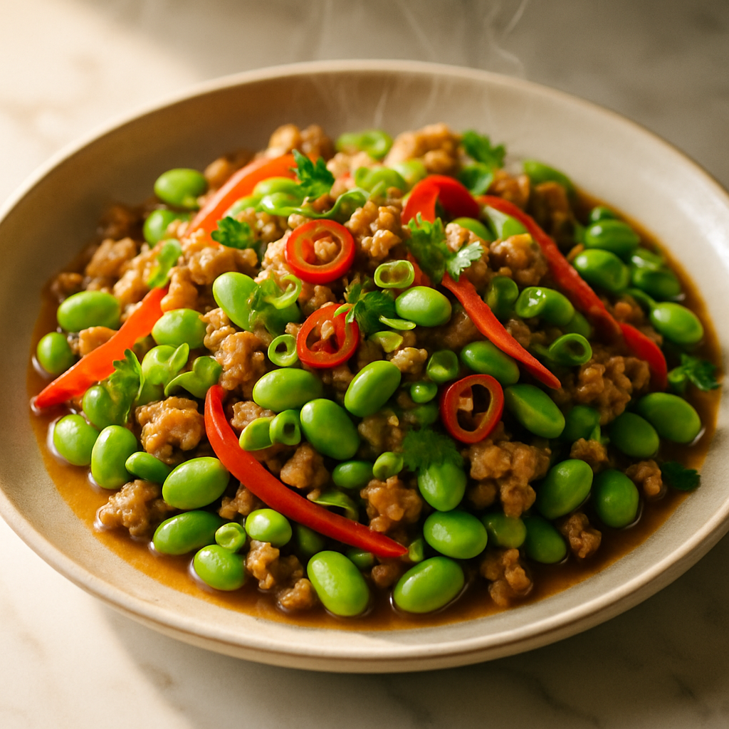 Ground Turkey Stir Fry with Edamame