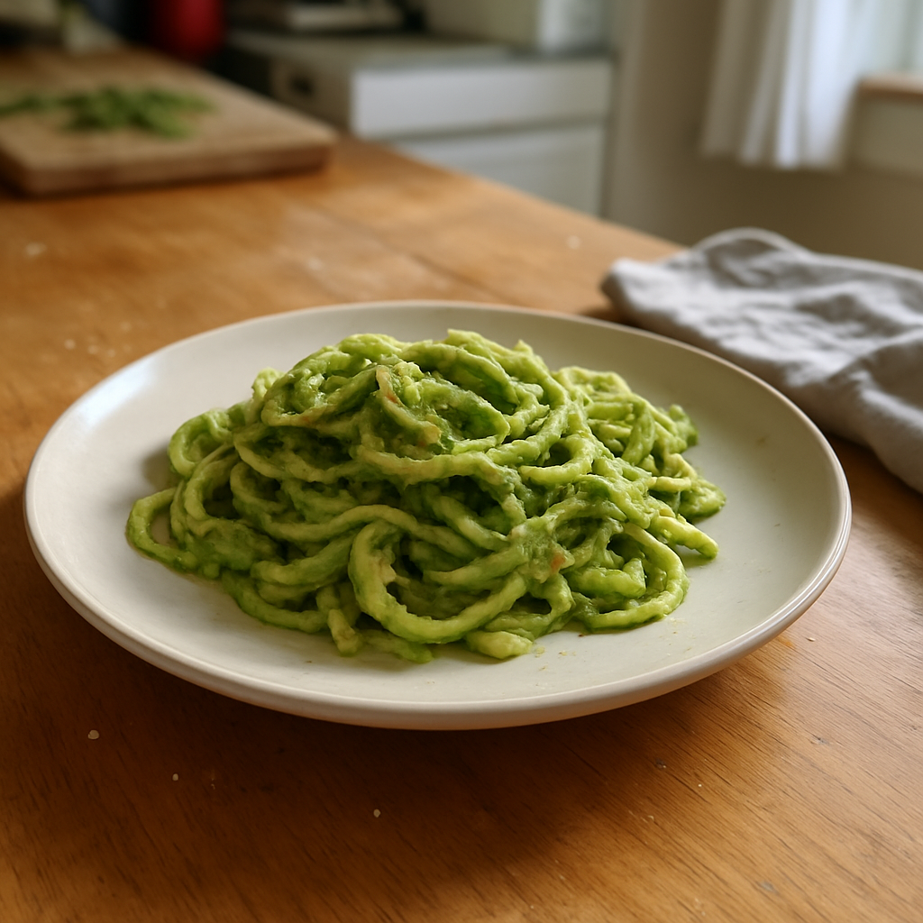 The Guilt-Free Zucchini Noodles With Spicy Avocado Pesto You Need to Try