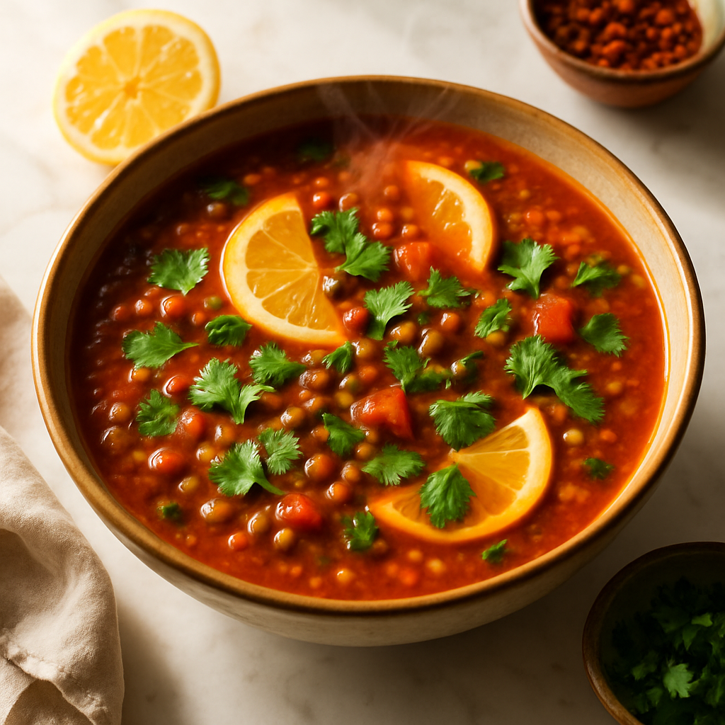 Harira Moroccan Lentil and Tomato Soup
