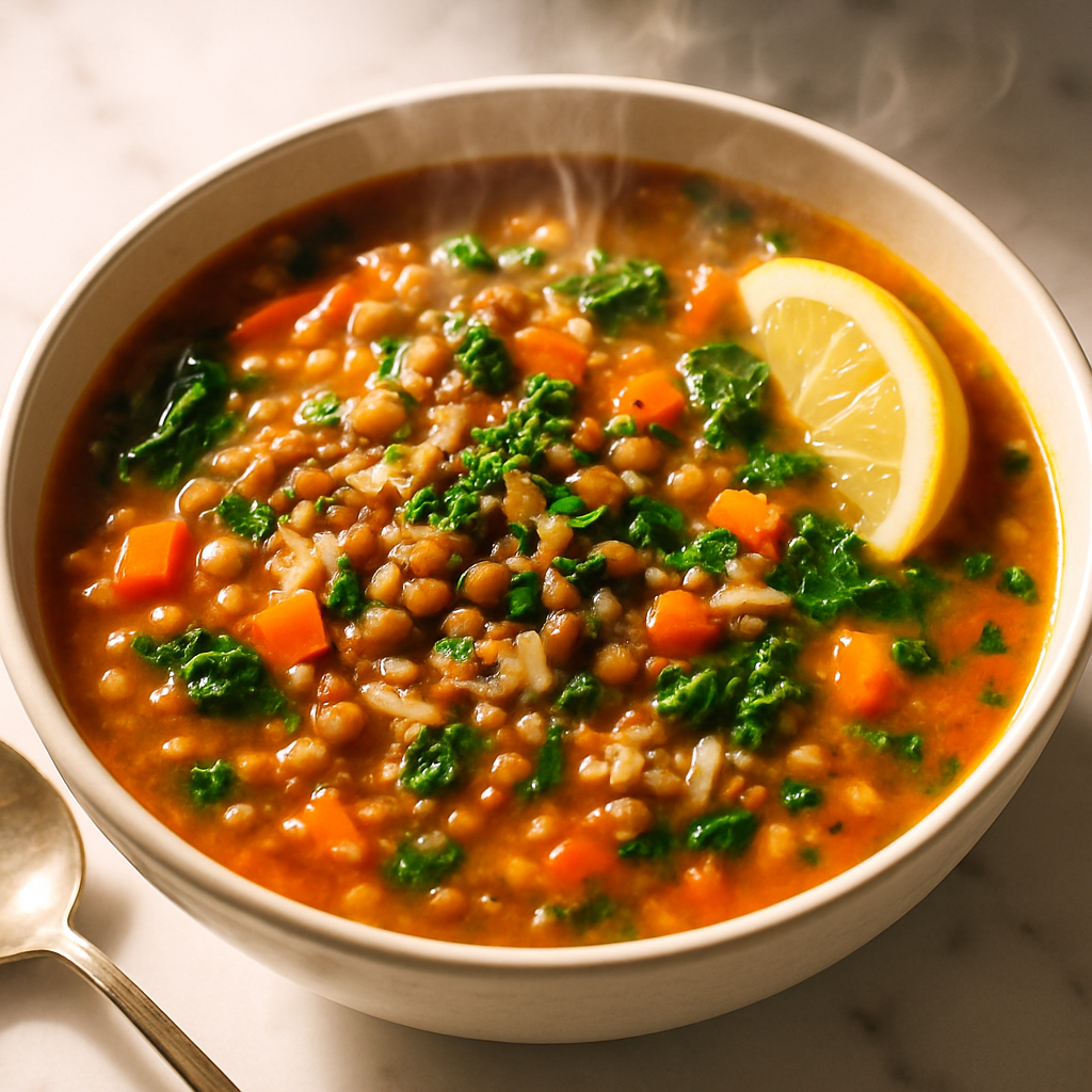 Hearty Lentil and Rice Soup