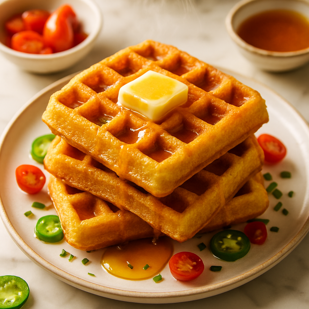Honey Butter Cornbread Waffles