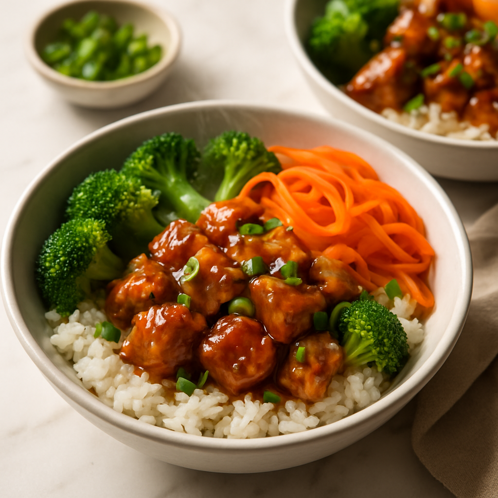 Honey Garlic Chicken Rice Bowls