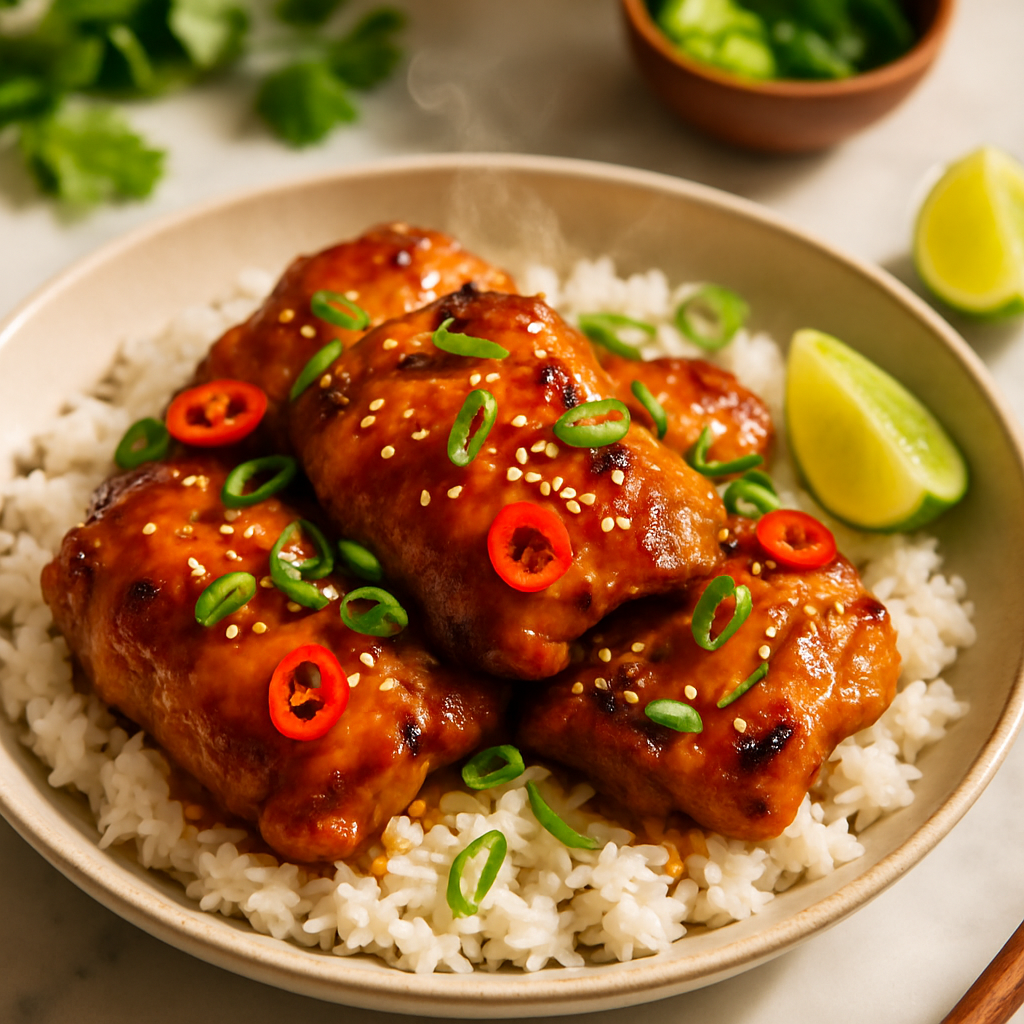 Honey Miso Glazed Chicken Thighs
