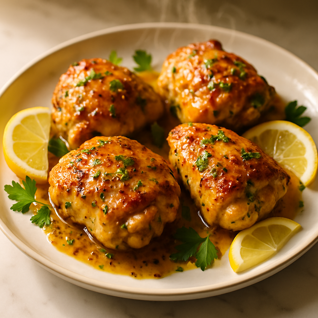 Honey Mustard Baked Chicken Thighs