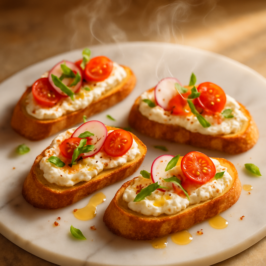 Honey Ricotta Crostini