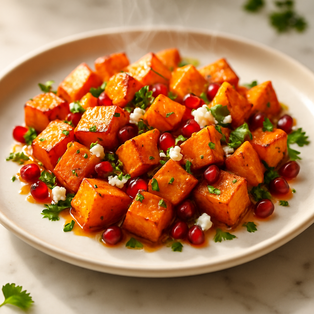 Honey Roasted Sweet Potato Cubes