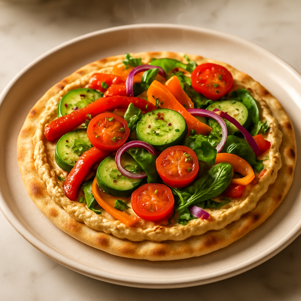 Hummus Veggie Flatbread