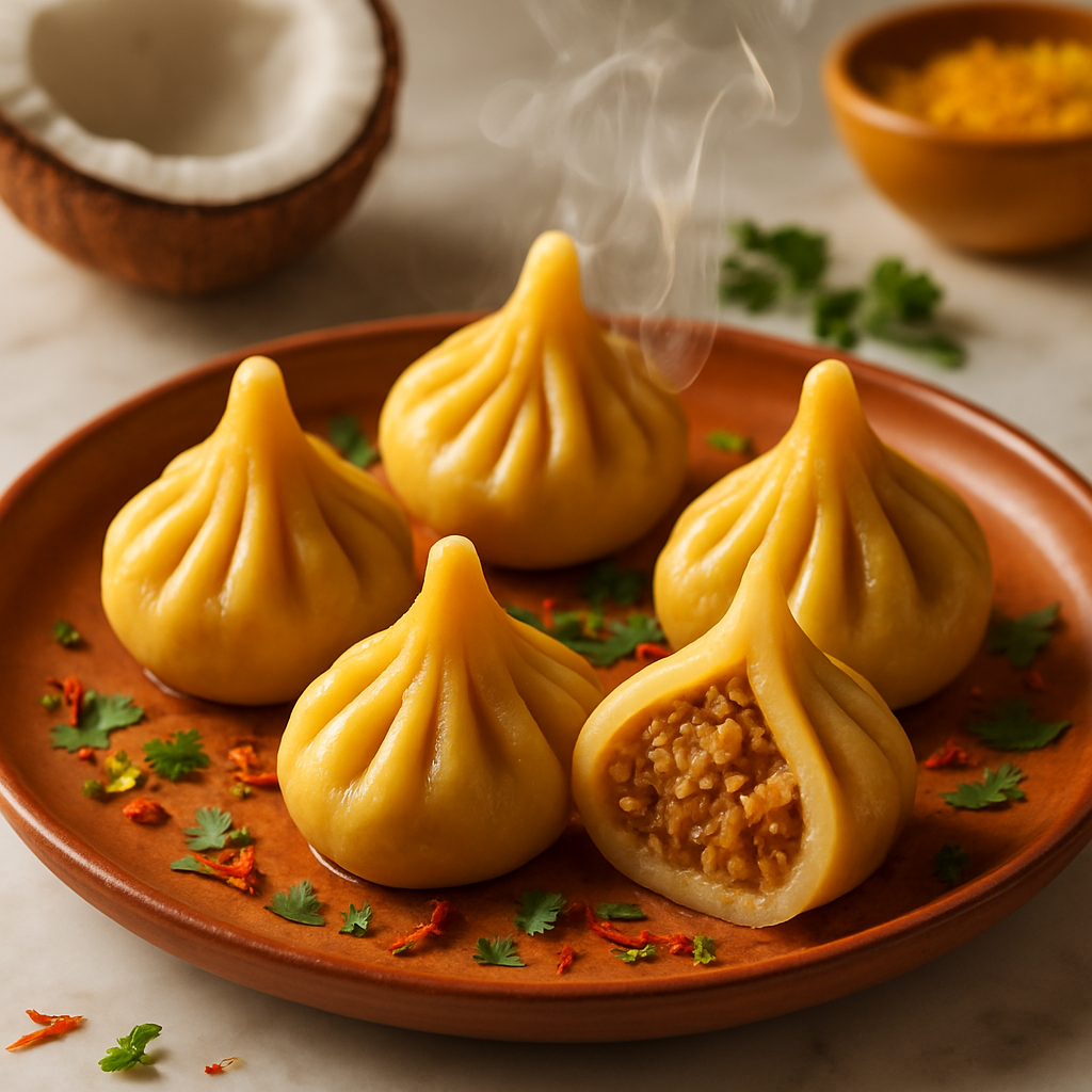Indian Modak with Sweet Coconut Filling
