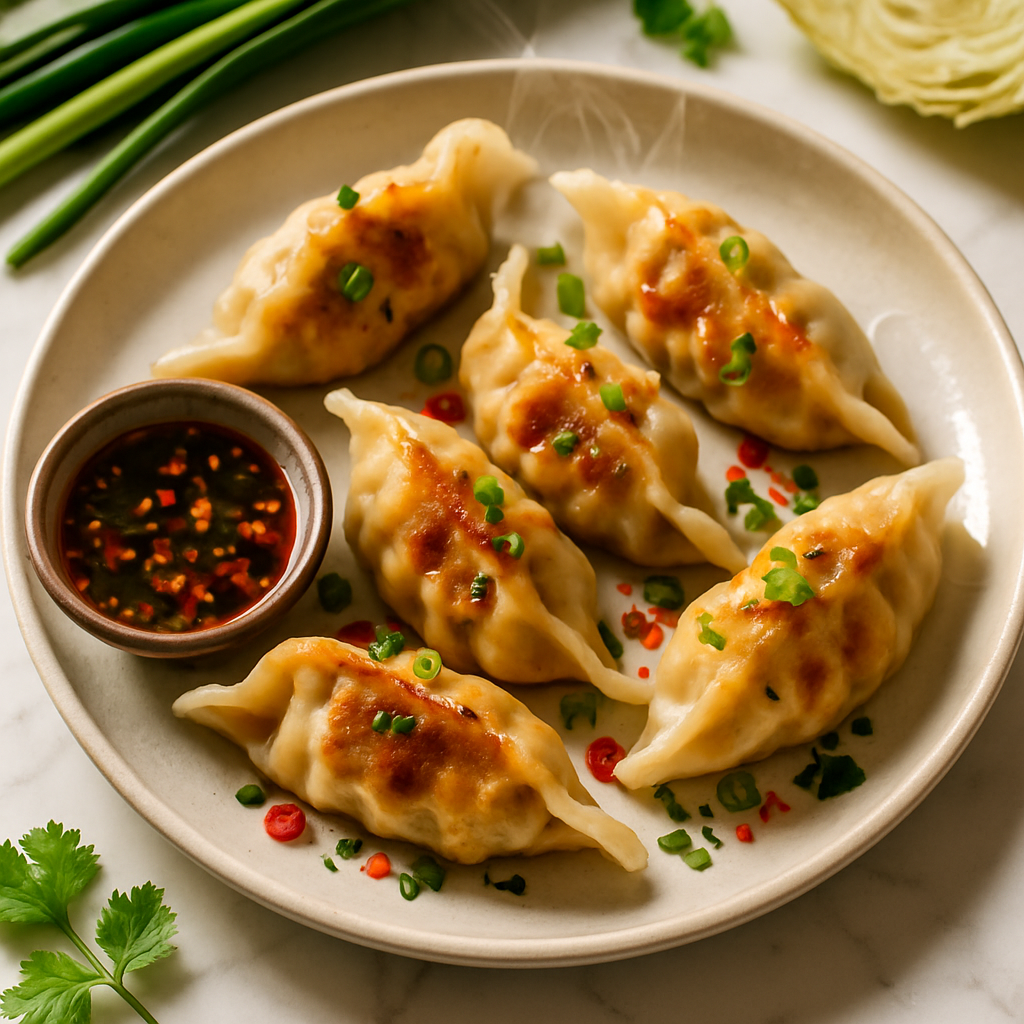 Japanese Gyoza with Pork and Cabbage