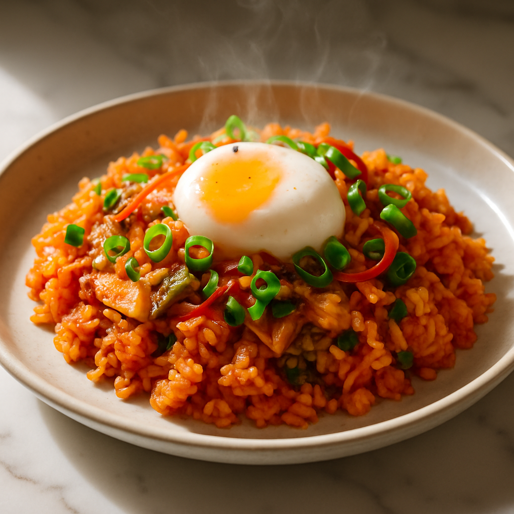 Kimchi Fried Rice with Poached Egg