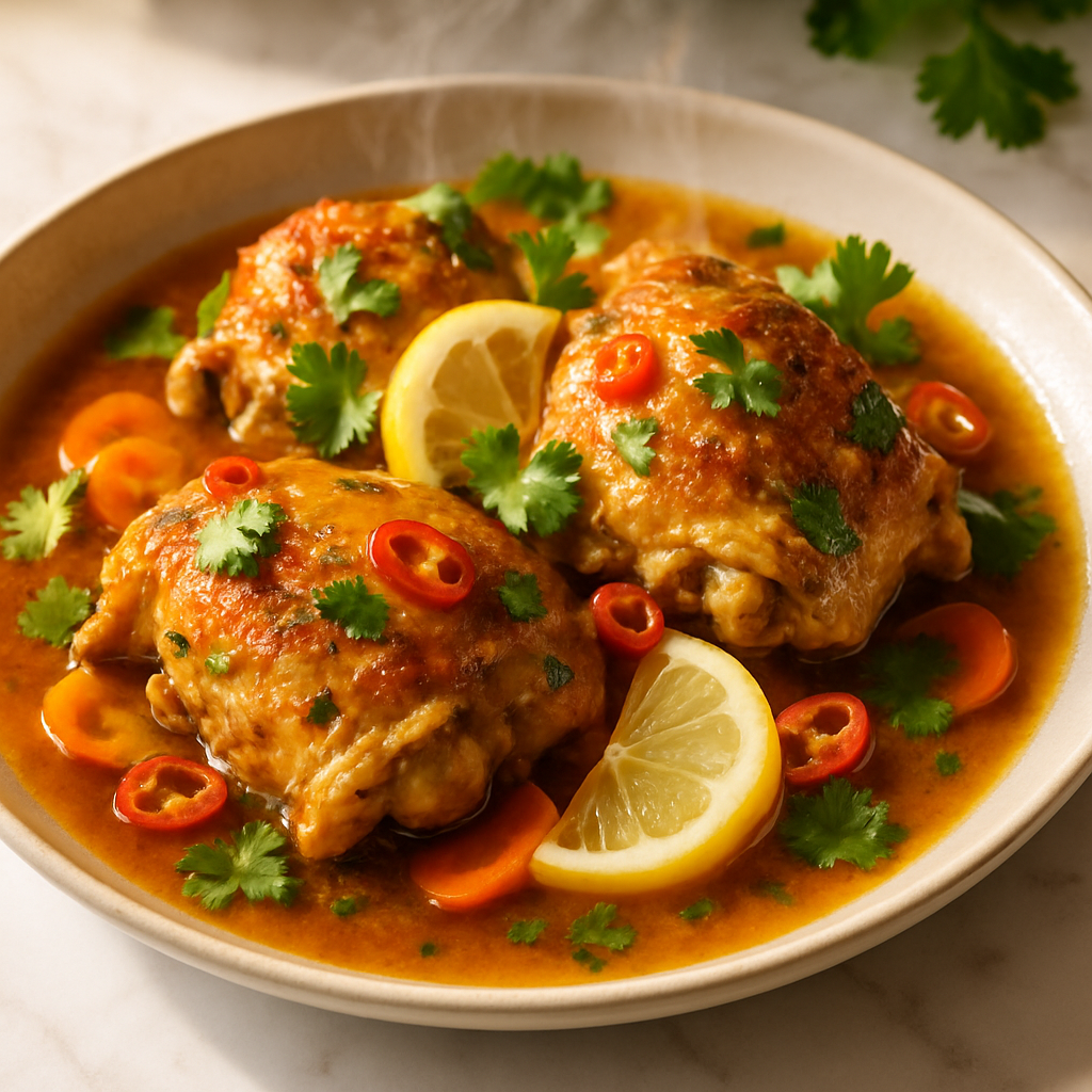 Kombucha Braised Chicken Thighs