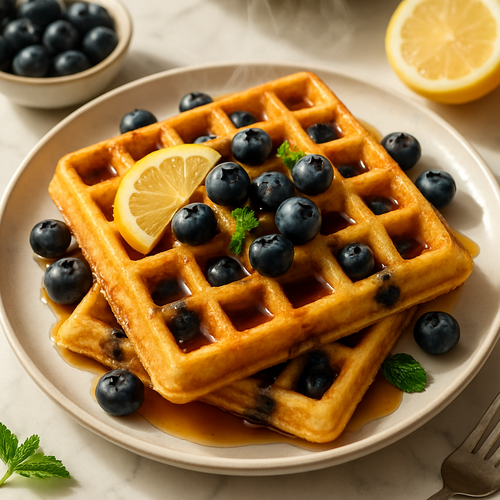 Lemon Blueberry Buttermilk Waffles